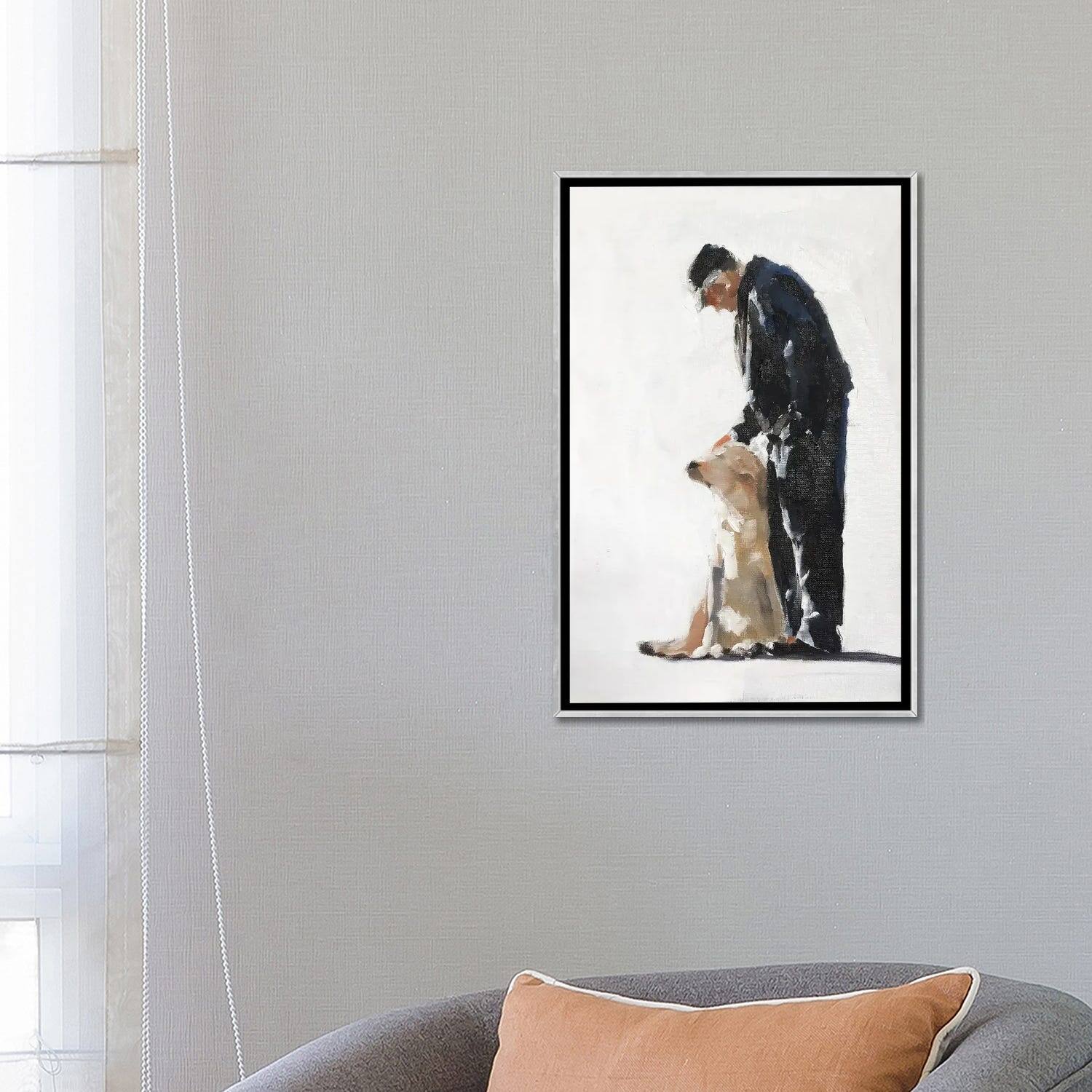 iCanvas "Man And His Golden Labrador" by James Coates Framed Bed Bath
